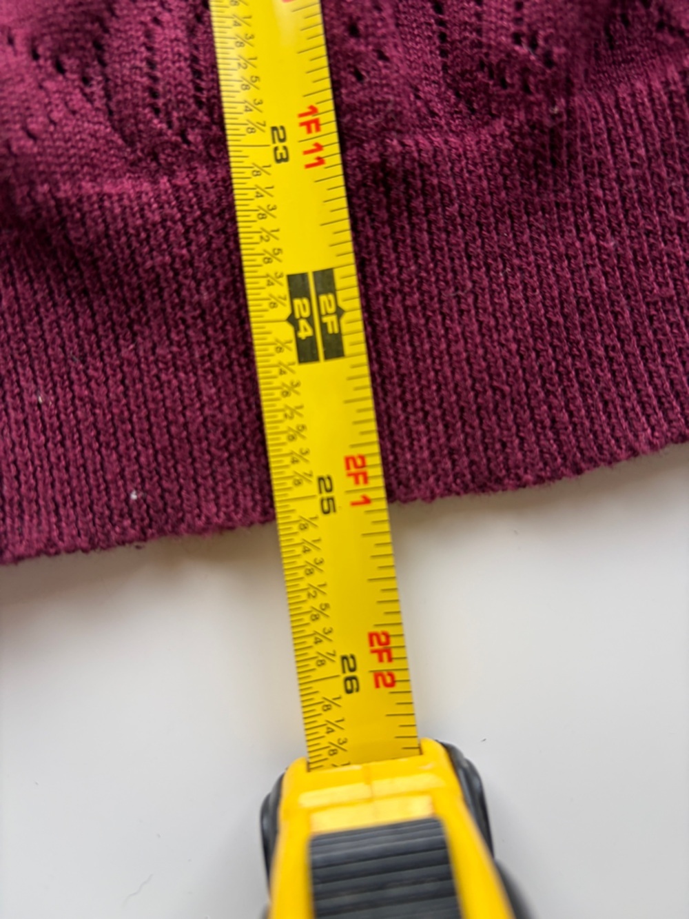 Modcloth Burgundy Pointelle V-Neck  Button-Up Cardigan Sweater, Like New! - Picture 7 of 10